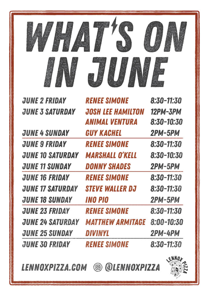 What's On at Lennox Pizza